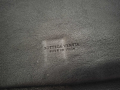 BOTTEGA VENETA Intrecciato Clutch Bag Long Wallet Leather Navy Khaki Wallet