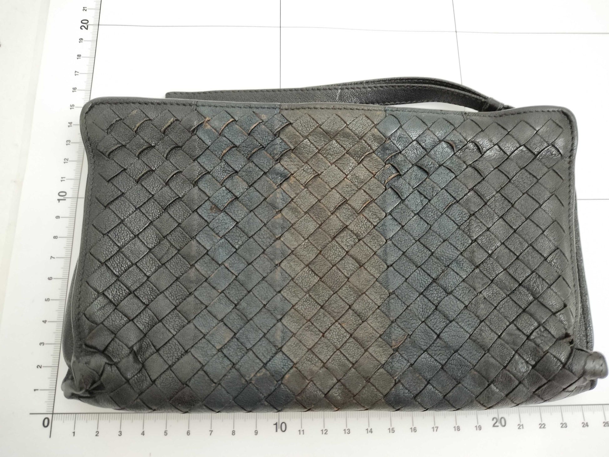 BOTTEGA VENETA Intrecciato Clutch Bag Long Wallet Leather Navy Khaki Wallet