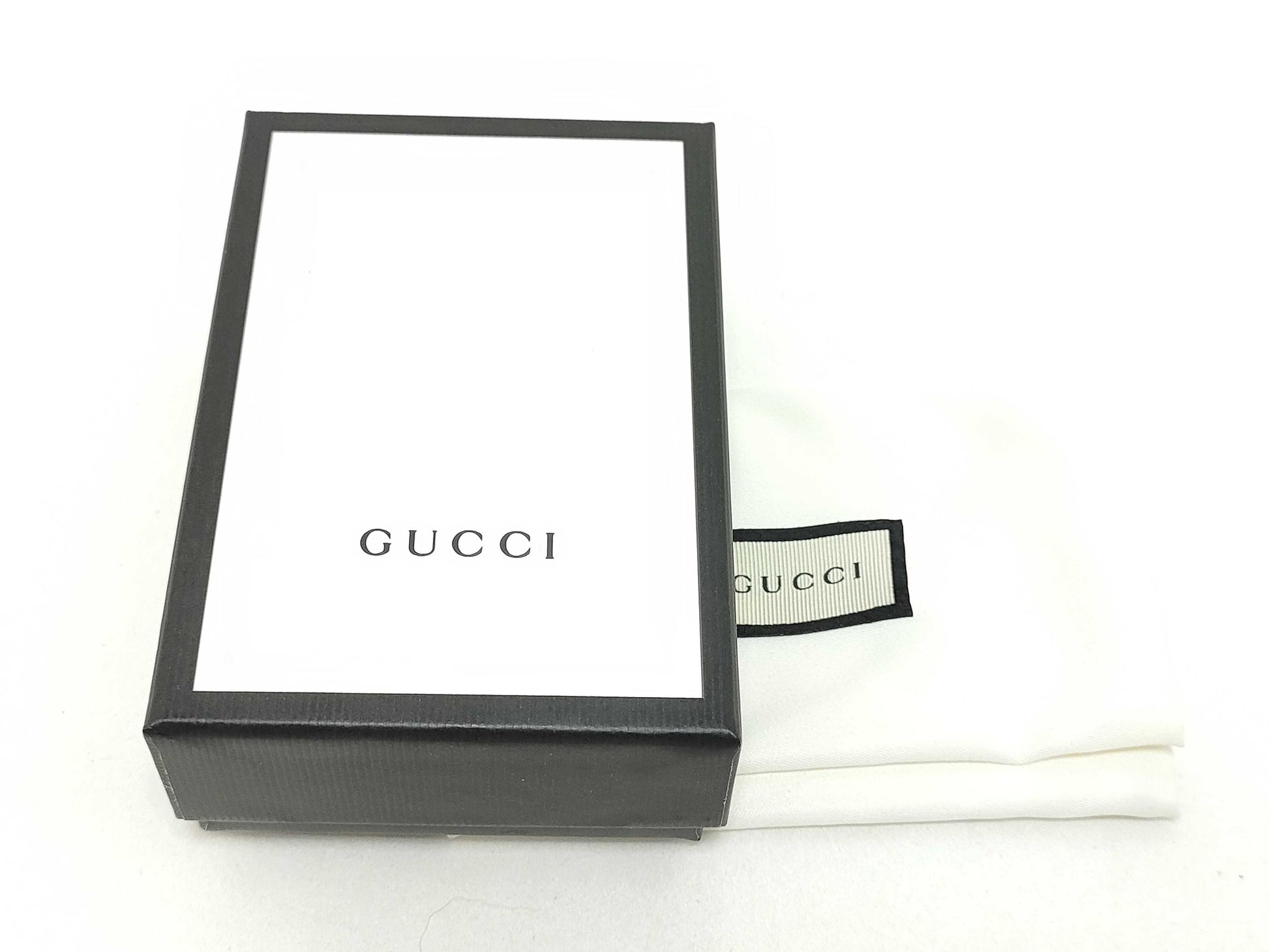 GUCCI GG Embossed Key Ring Leather Black Key Case/Key Holder