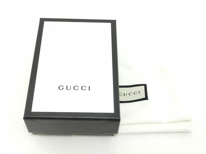 GUCCI GG Embossed Key Ring Leather Black Key Case/Key Holder