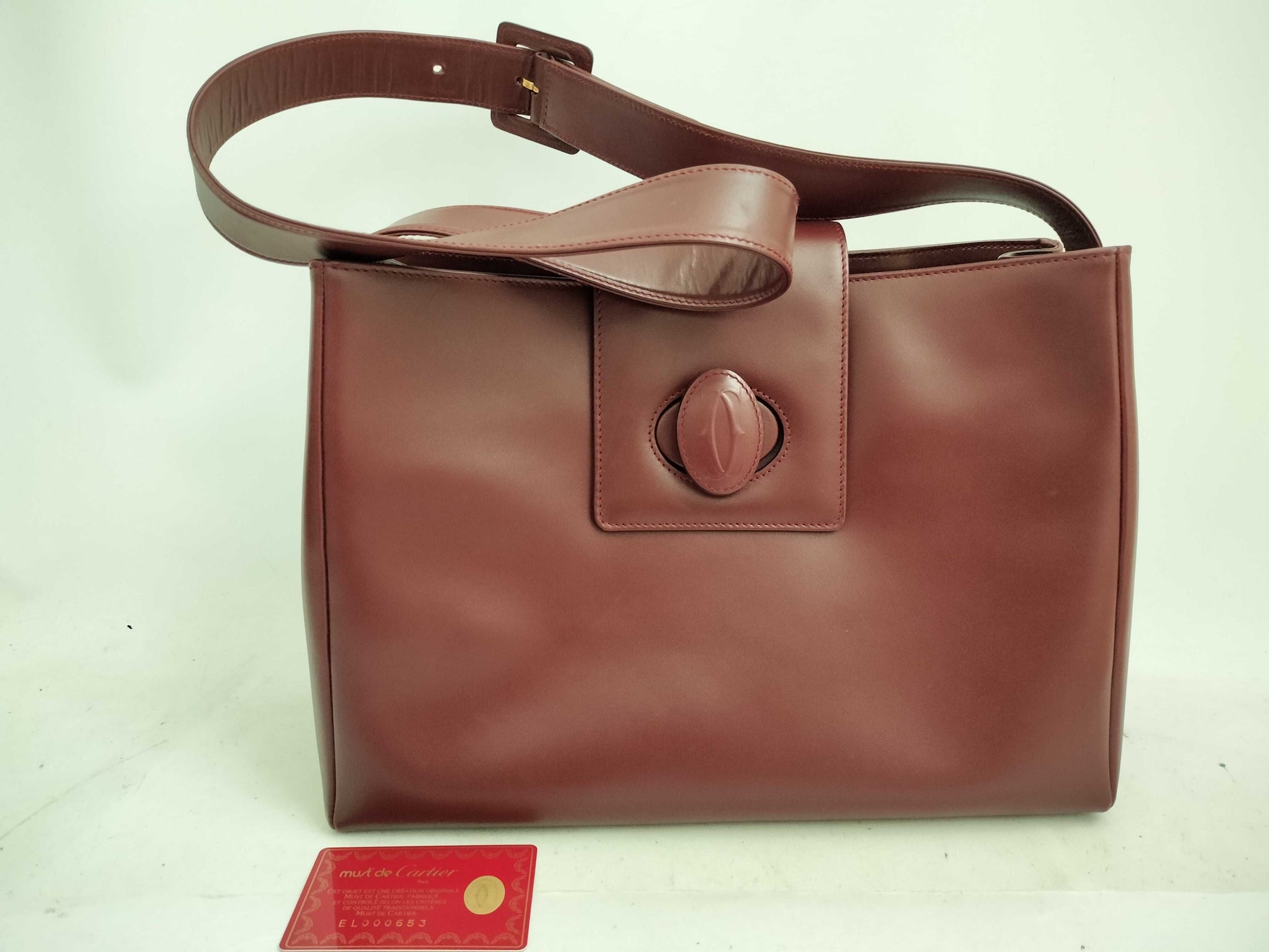 Cartier Must Must Line Turnlock Shoulder Bag Leather Bordeaux Shoulder Bag