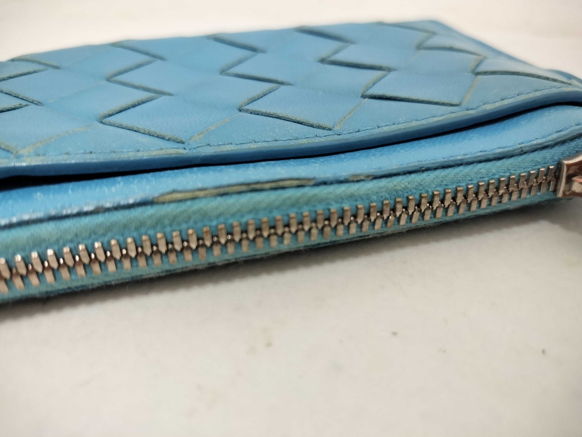BOTTEGA VENETA Intore Fragment Case Coin Case Leather Blue Coin Case