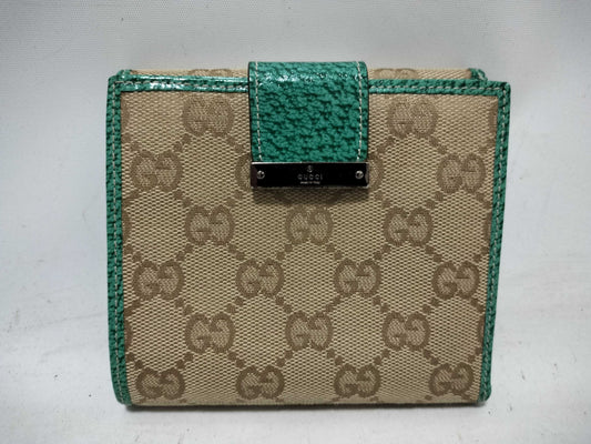 GUCCI GG Canvas 115090 GG Canvas Bifold Wallet Blue Unused Wallet