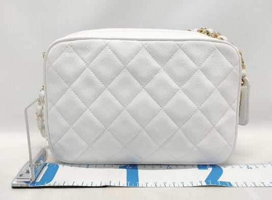 CHANEL Matelasse Caviar Leather Chain Shoulder Bag with Bag, Card, and Sticker