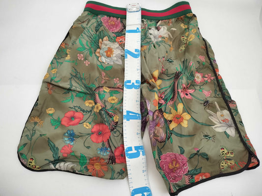 GUCCI GUCCI Nylon Floral Shorts Khaki 430782 Pants