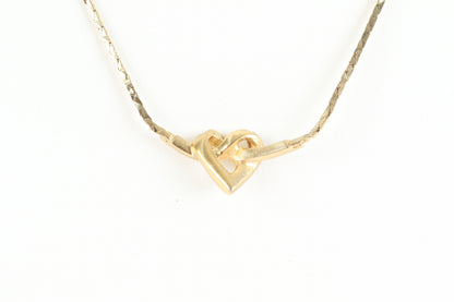 Dior Heart Motif Necklace Pendant Gold Necklace
