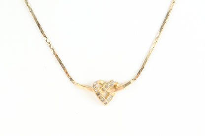 Dior Heart Motif Necklace Pendant Gold Necklace