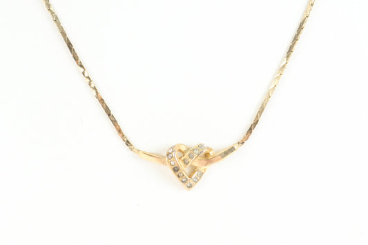 Dior Heart Motif Necklace Pendant Gold Necklace