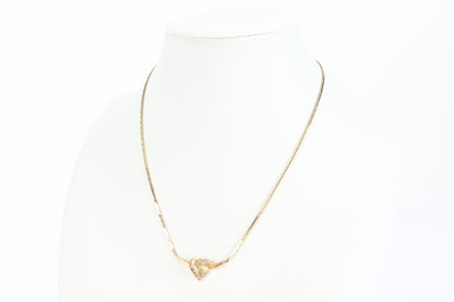 Dior Heart Motif Necklace Pendant Gold Necklace