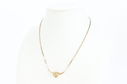 Dior Heart Motif Necklace Pendant Gold Necklace