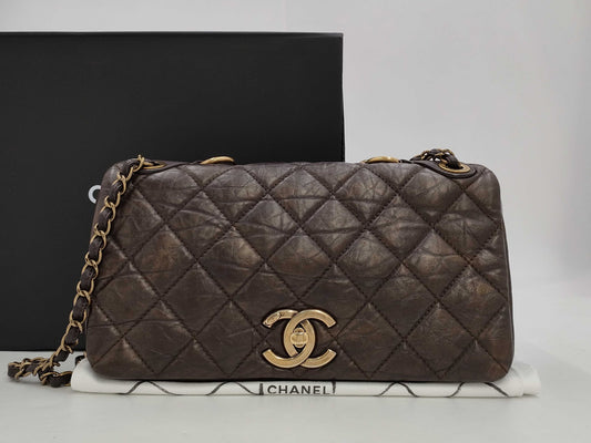 CHANEL Vintage Calfskin Matelasse 2-Way Hand Shoulder Bag, No. 16