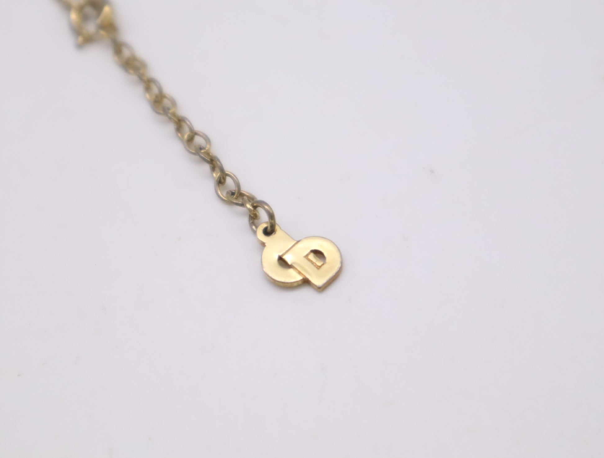 Dior GP Rhinestone CD Logo Necklace in Gold and Black