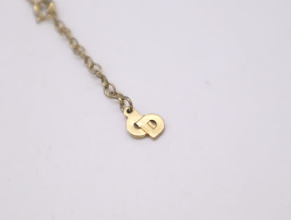 Dior GP Rhinestone CD Logo Necklace in Gold and Black