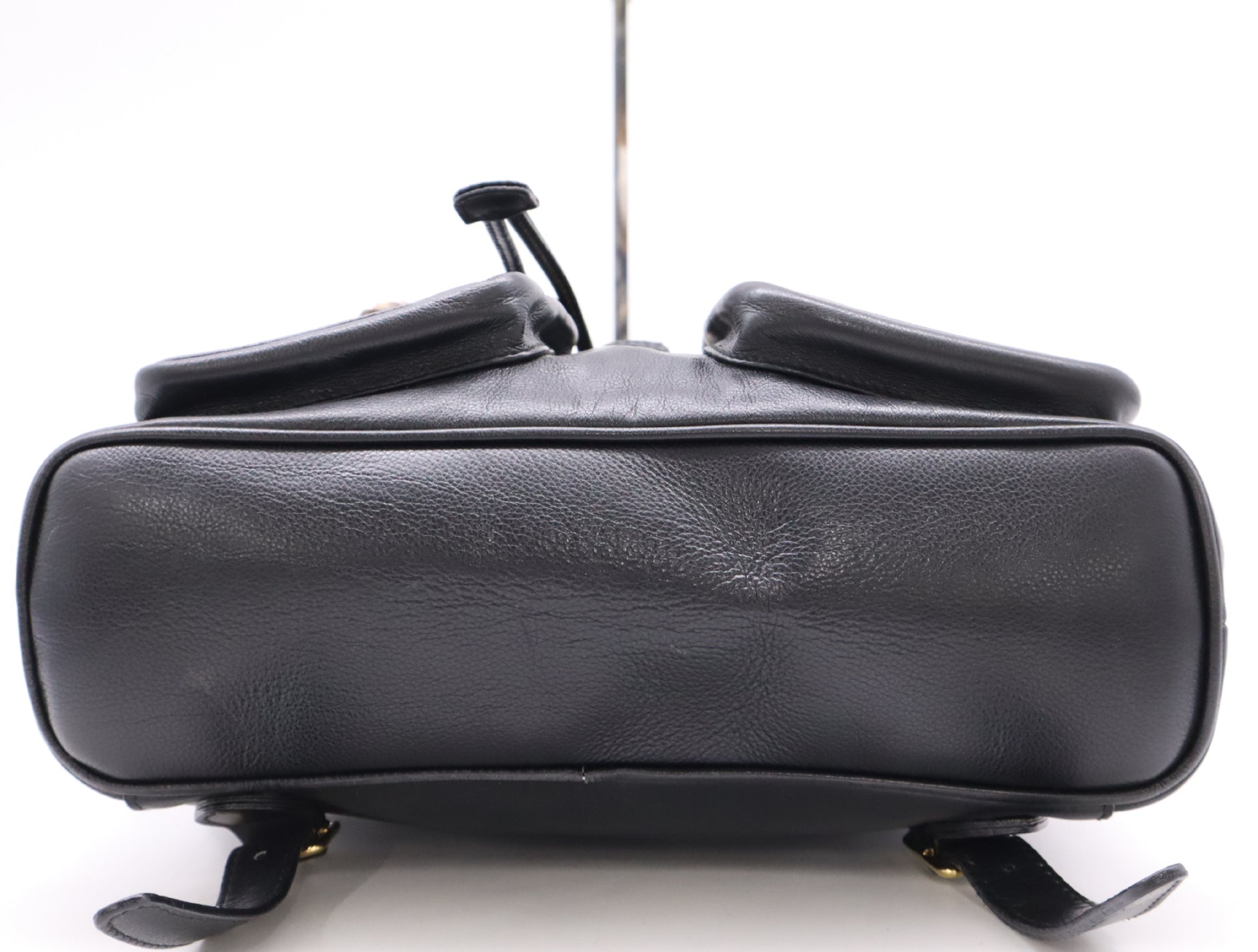 GUCCI 003.58.0016 Leather Bamboo Backpack Black Backpack