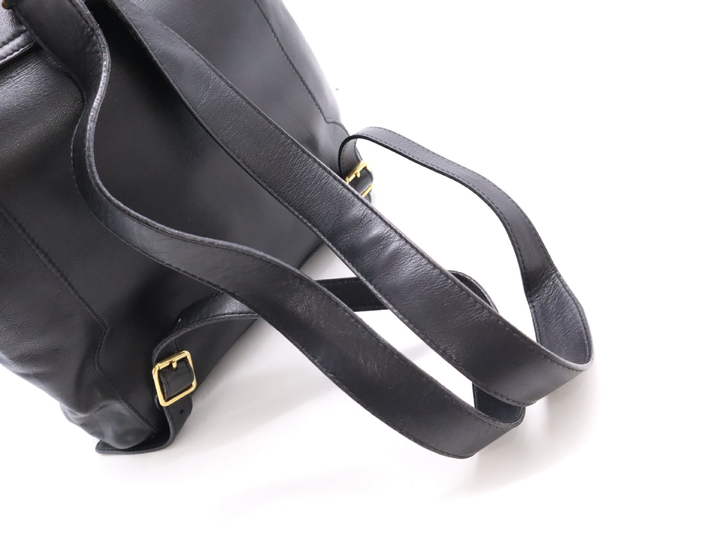 GUCCI 003.58.0016 Leather Bamboo Backpack Black Backpack
