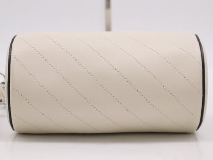 GUCCI 760170 Blondie Leather Shoulder Bag in White with Dust Bag