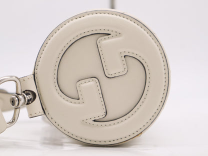 GUCCI 760170 Blondie Leather Shoulder Bag in White with Dust Bag