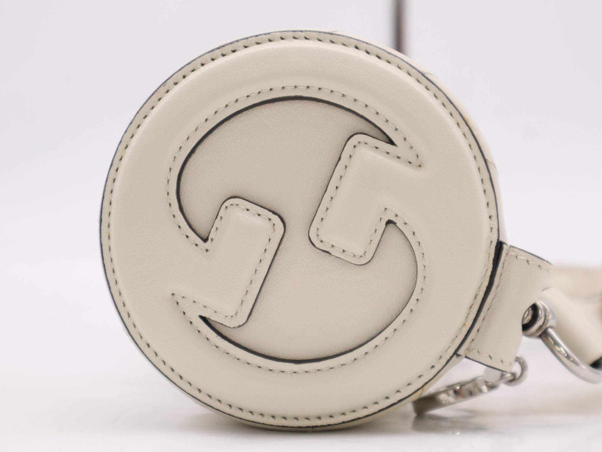 GUCCI 760170 Blondie Leather Shoulder Bag in White with Dust Bag