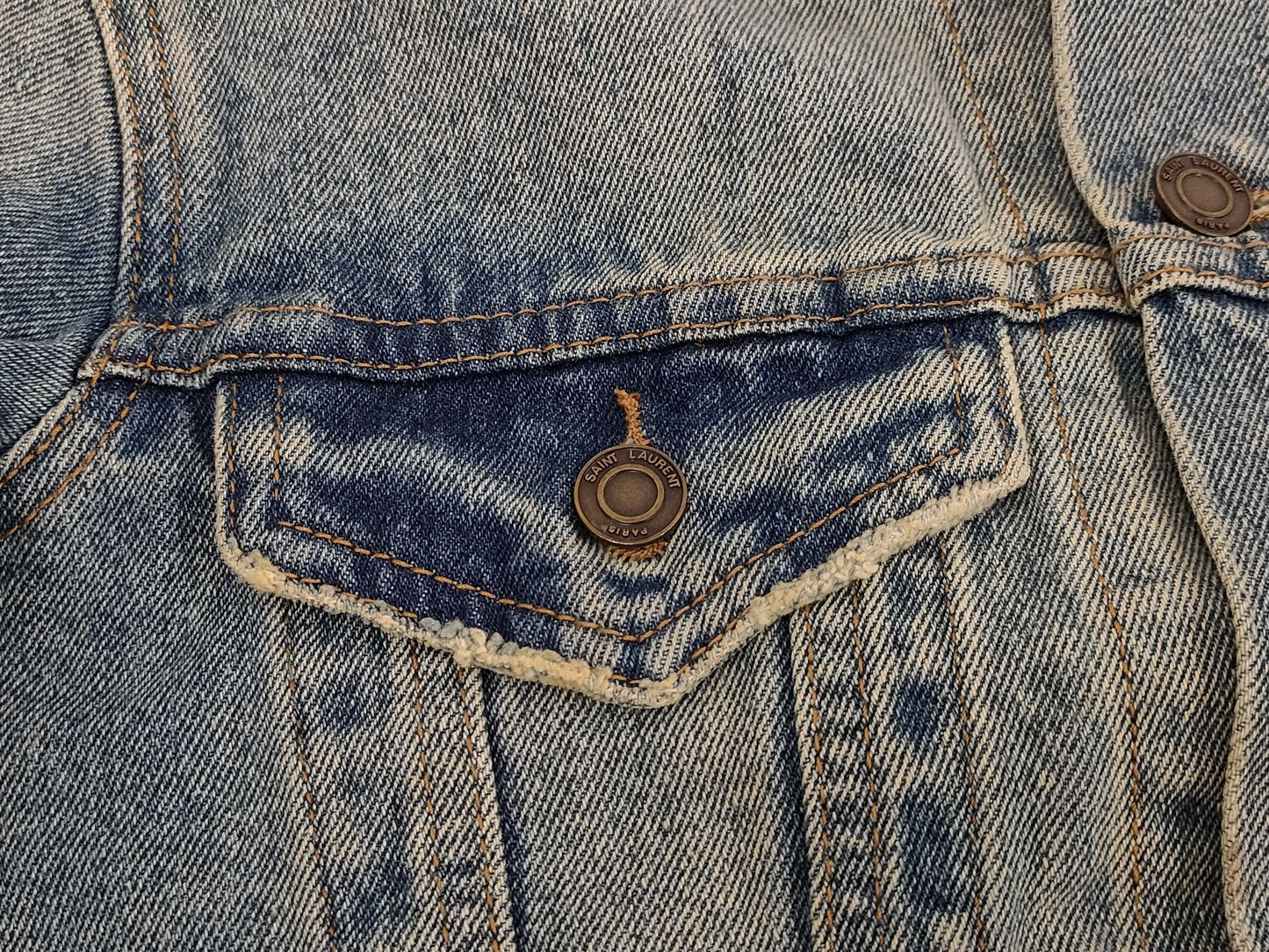 SAINT LAURENT Denim Jacket with Patch, Size M