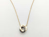 Cartier Love Circle Black Ceramic 3PD PG 750 5.1g Necklace 