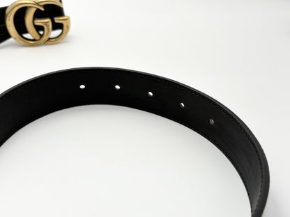 GUCCI 414516 GG Marmont Leather Belt 75/30 Black Belt