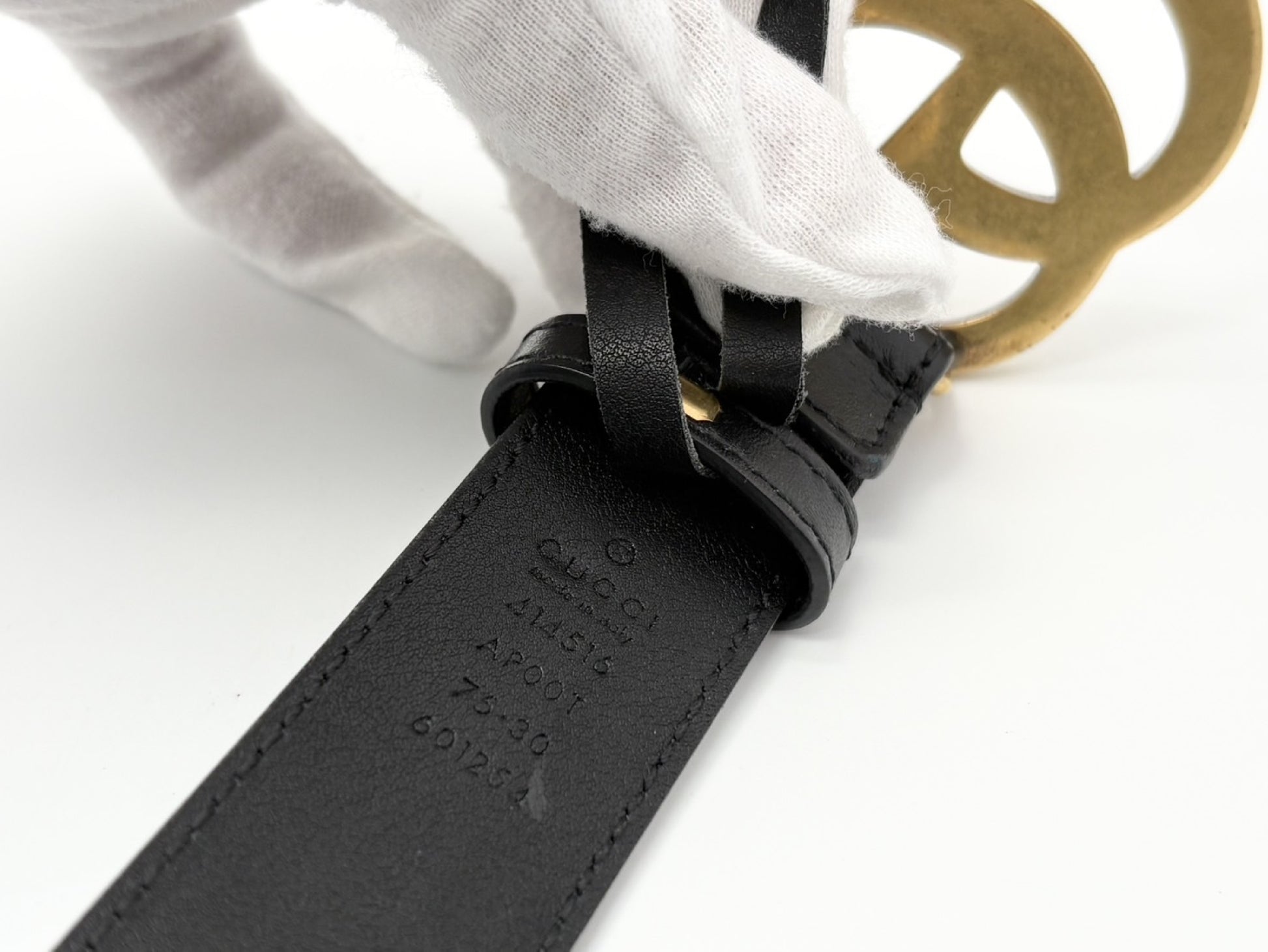 GUCCI 414516 GG Marmont Leather Belt 75/30 Black Belt