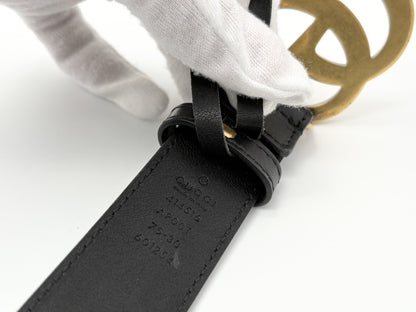 GUCCI 414516 GG Marmont Leather Belt 75/30 Black Belt