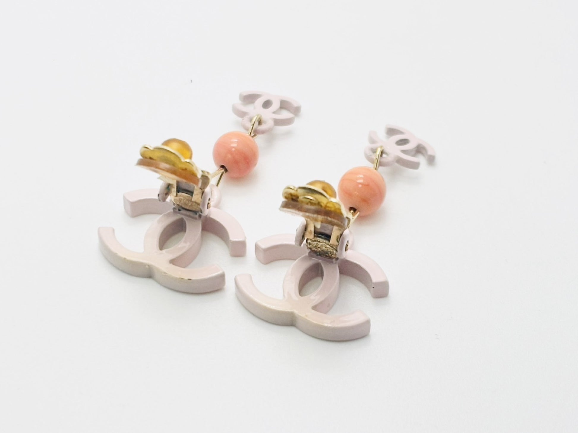 CHANEL Coco Mark Swing Earrings 03S Pink Earrings