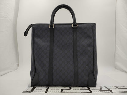 GUCCI Double G 2-Way Medium Tote Bag GG Supreme Blue Handbag