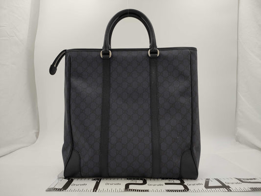 GUCCI Double G 2-Way Medium Tote Bag GG Supreme Blue Handbag