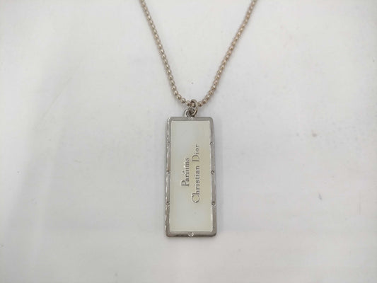 Dior Silver Bar Ball Chain Necklace