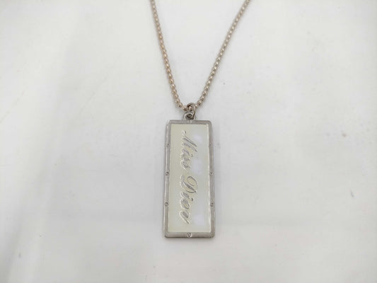 Dior Silver Bar Ball Chain Necklace