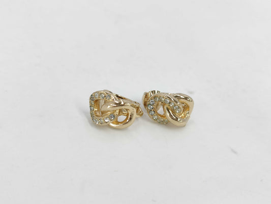 Dior Gold Rhinestone Earrings