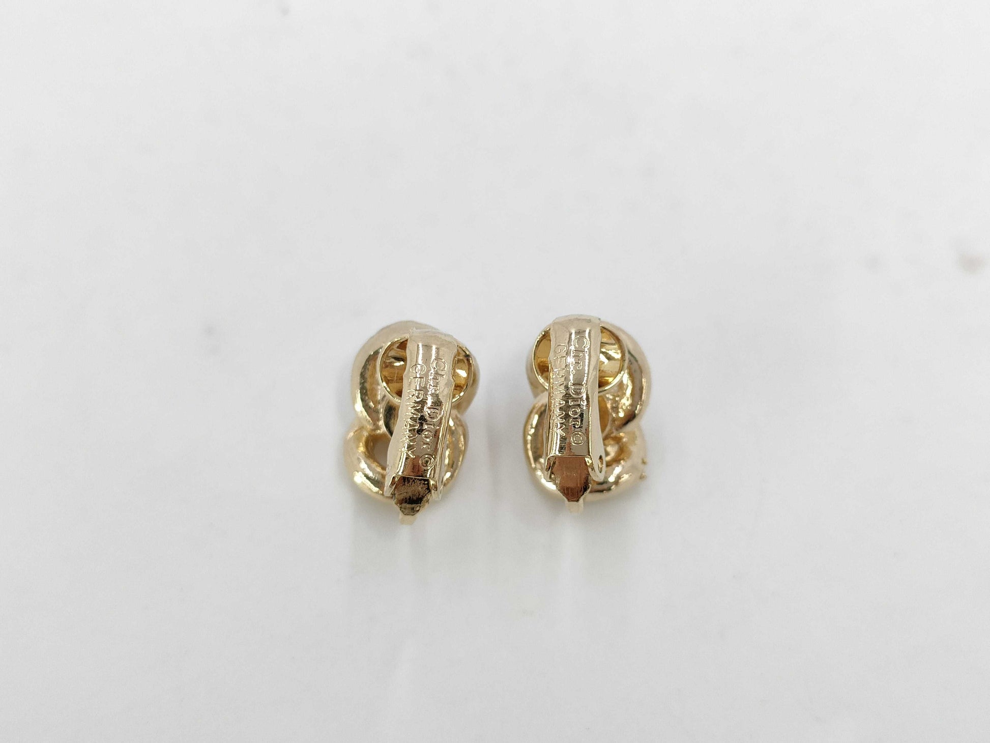 Dior Gold Rhinestone Earrings