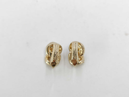 Dior Gold Rhinestone Earrings