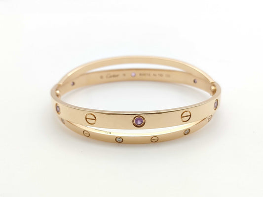 Cartier Double Love Bracelet #19 6PS/6PD AU750 53.9g Bracelet/Bangle 