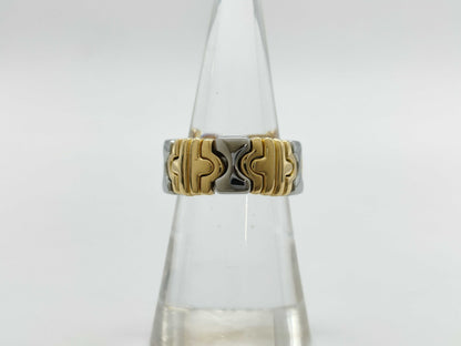 BVLGARI Parentesi M Yellow Gold 750/Stainless Steel 9.1g Ring 