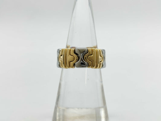 BVLGARI Parentesi M Yellow Gold 750/Stainless Steel 9.1g Ring 