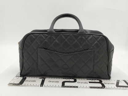 CHANEL Caviar Skin Mini Boston Bag Black Boston Bag