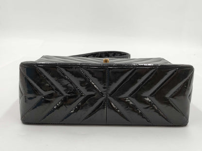 CHANEL Patent Black Shoulder Bag