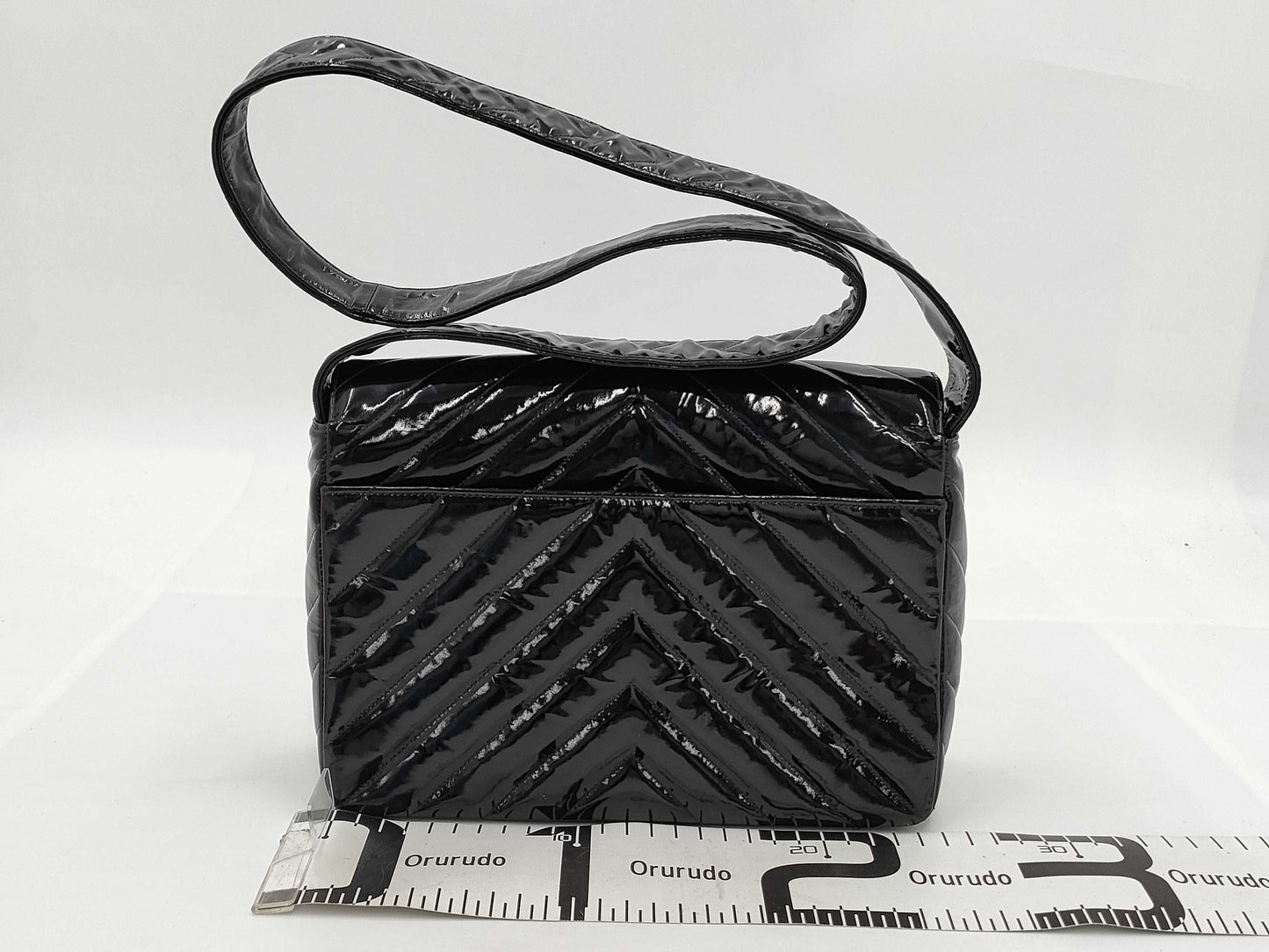 CHANEL Patent Black Shoulder Bag