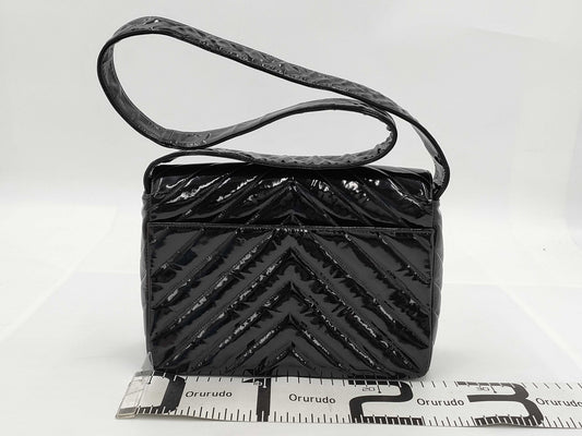 CHANEL Patent Black Shoulder Bag