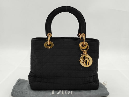 Dior Cannage Nylon Black Handbag