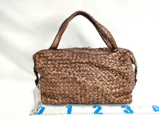 BOTTEGA VENETA Intrecciato PH - Bottega Veneta Metallic Shoulder Bag 32cm Handbag