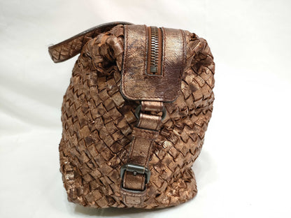 BOTTEGA VENETA Intrecciato PH - Bottega Veneta Metallic Shoulder Bag 32cm Handbag
