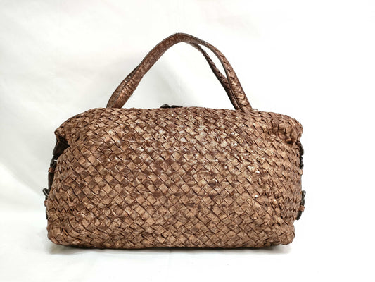 BOTTEGA VENETA Intrecciato PH - Bottega Veneta Metallic Shoulder Bag 32cm Handbag