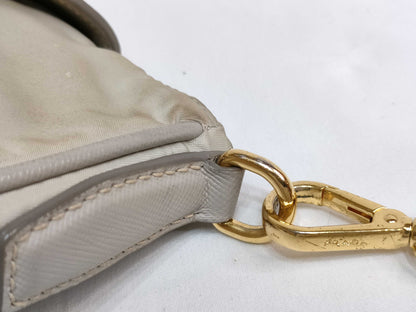 PRADA Nylon PH-Prada Tessuto Nylon Saffiano Crossbody Bag Talco Nylon Shoulder Bag