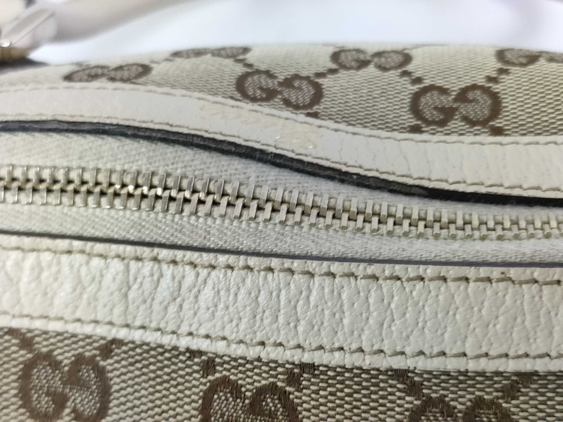 GUCCI GG Canvas Canvas and Leather Shoulder Bag Brown and Beige 130942 Handbag
