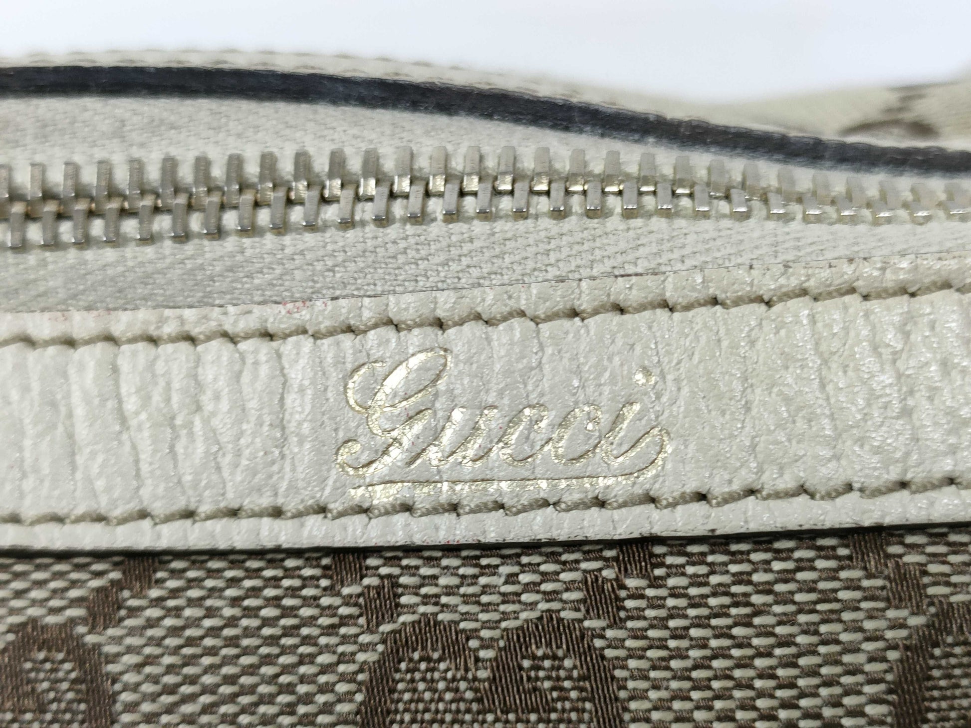 GUCCI GG Canvas Canvas and Leather Shoulder Bag Brown and Beige 130942 Handbag