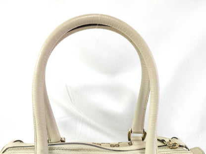 GUCCI GG Canvas Canvas and Leather Shoulder Bag Brown and Beige 130942 Handbag